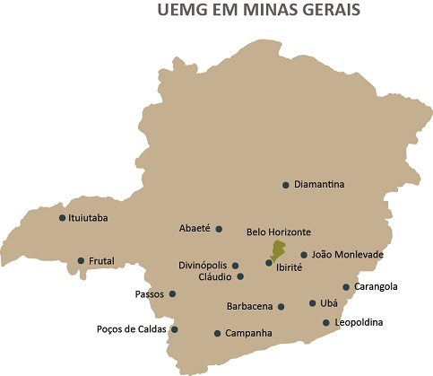 Mapa das Unidades da UEMG